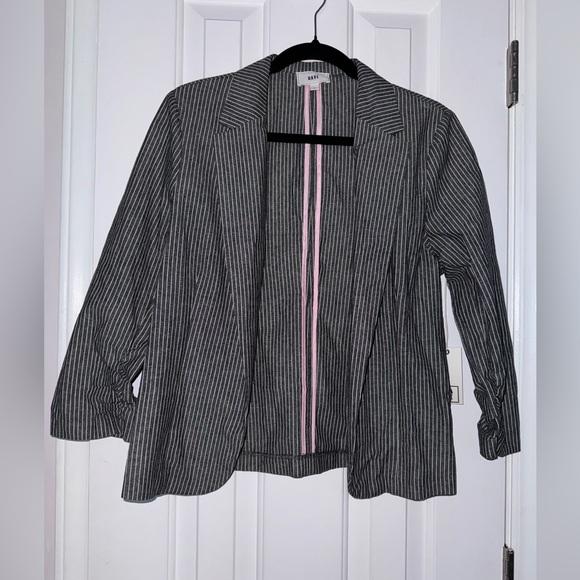 HAVE Open Grey Pinstripe lightweight Jacket 3/4 sleeves - Picture 2 of 10